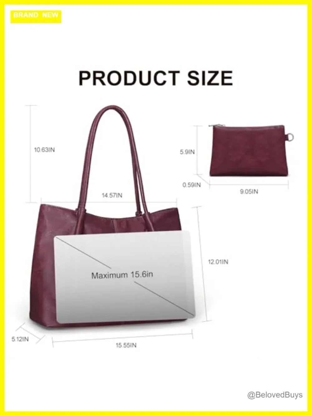 Large Vegan Leather Tote Bag for Women Work Shoulder Travel